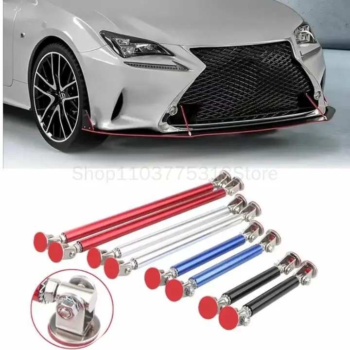 100mm/150mm/200mm Car Universal Adjustable Front Rear Bumper Lip Splitter Rod Strut Tie Bar Adhensive Support Kit Accessories