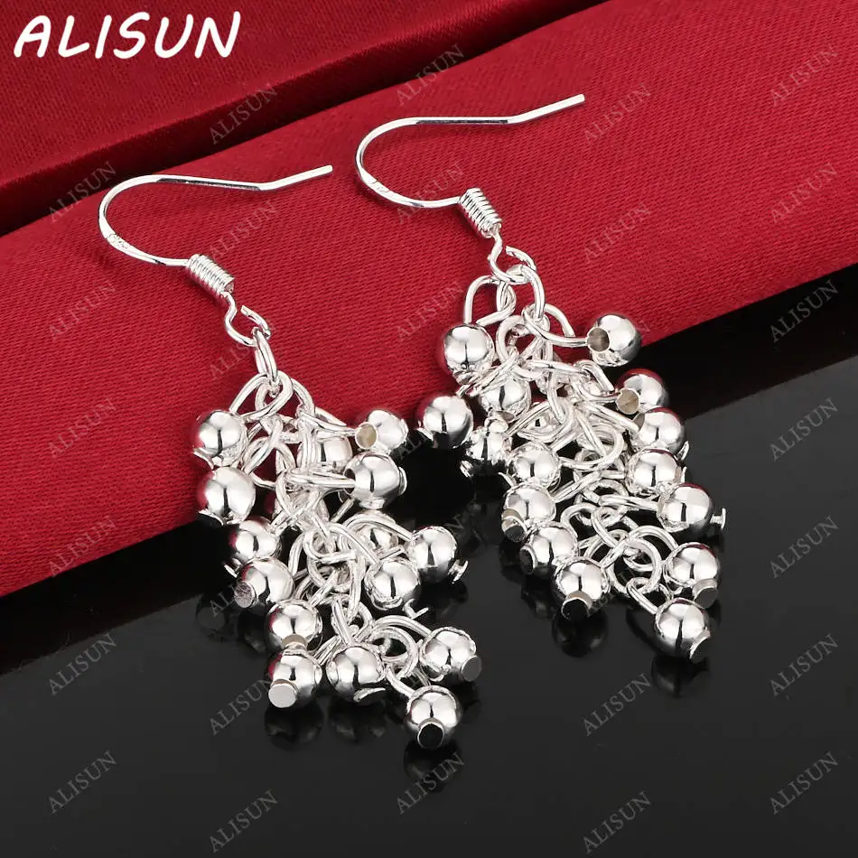 

ALISUN 925 Sterling Silver Grape Beads Earrings Drop Earrings Charm Trend Birthday Gifts Fashion Party Fine Jewelry