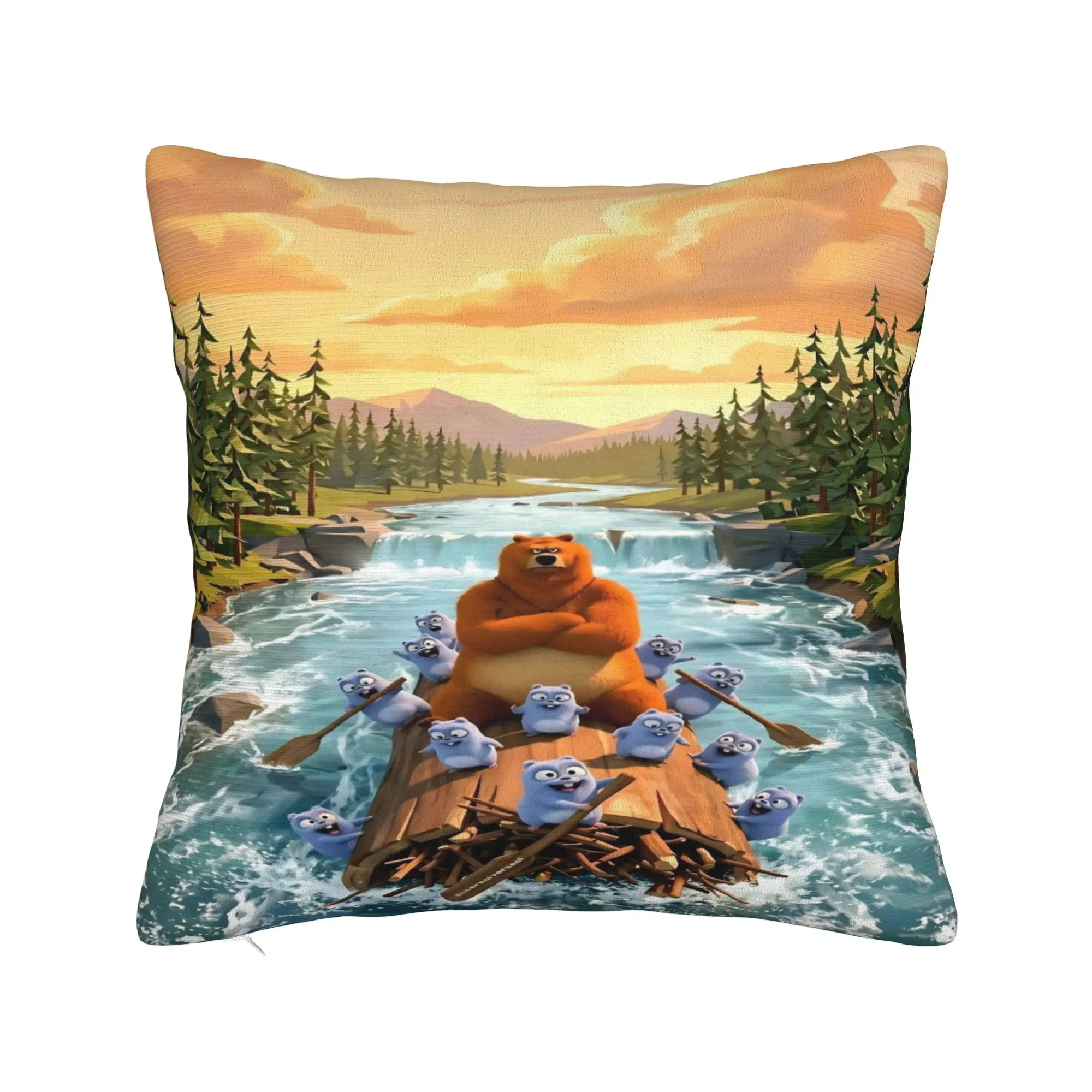 Grizzly And Lemmings  Pillowcases Product Printed Cushion Cover  Throw Pillow Cover Seat Decor Zipper Multi-Size