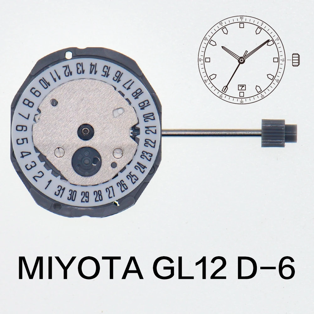 Miyota GL12D-6 Quartz Watch Movement Replacement Electronic 3-Hands Movement for Replacing Part Watch Accessory Watch Accessor
