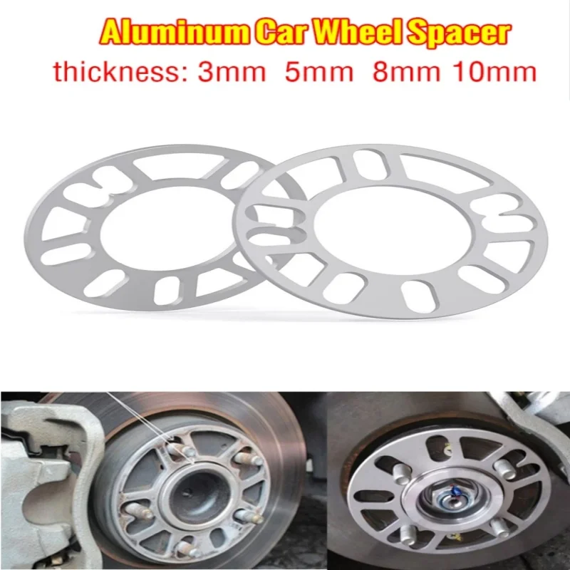 

4 Pcs 3/5/6/8/10mm Car modification Universal Aluminum Car Wheel Spacer Adaptor Shims Plate Car Wheel Hub Modification Widened