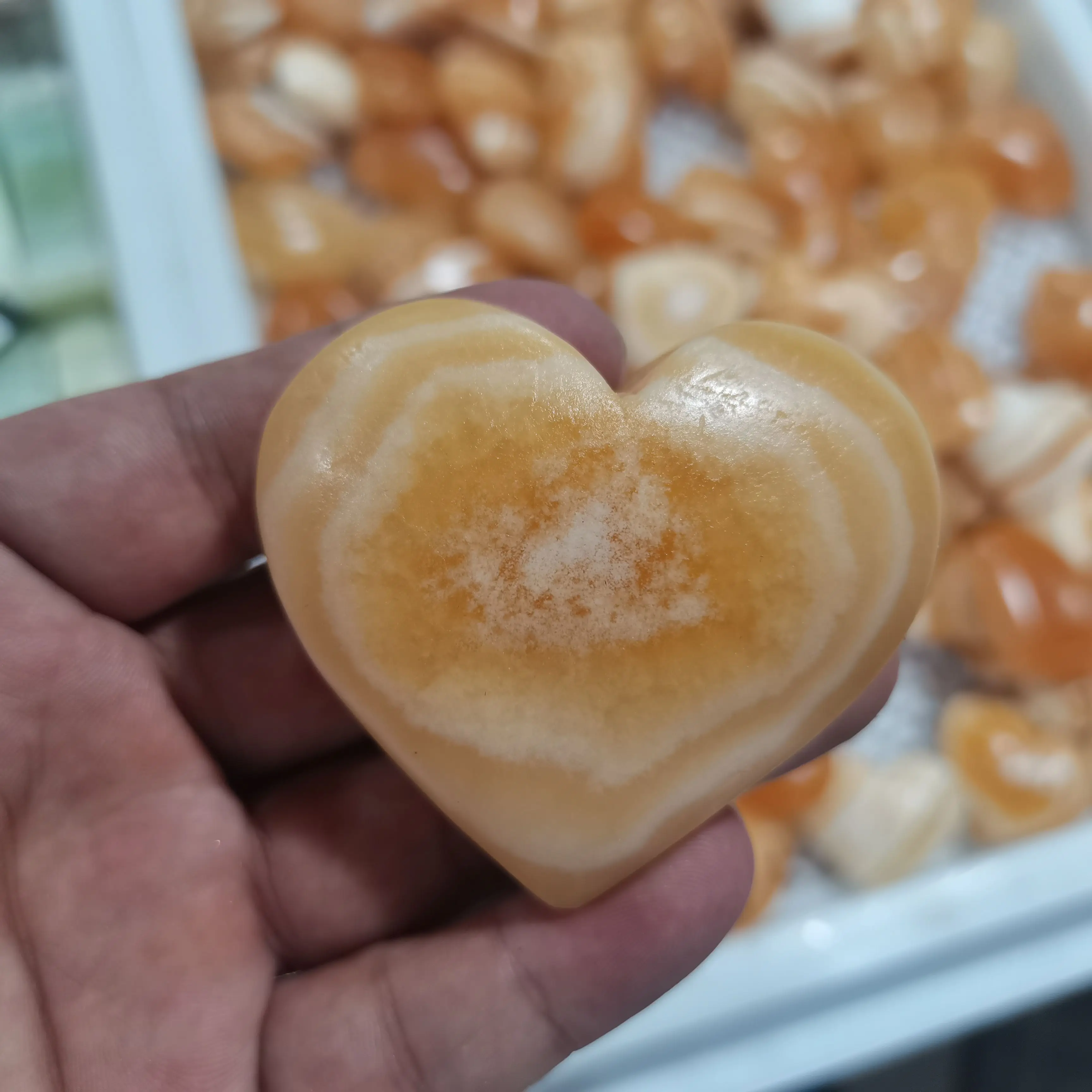 10pcs 65mm Natural Yellow Calcite Heart Coud Gem Crystal Mineral Healing Reiki Cute Room Home Decoration Ornament Crystal Craft