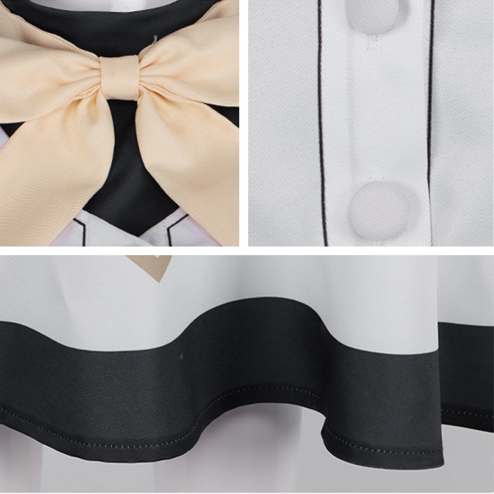 Monica Everett Cosplay Costumes Anime Girl White Vest Skirt Uniform Halloween Party Outfit - view 6