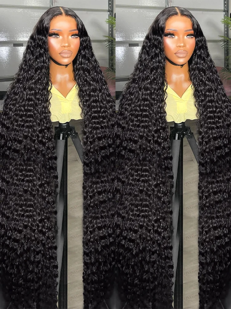 

300% Плотность 13x6 HD Волнистые вьющиеся парики Кружевные фронтальные человеческие волосы 40 46 дюймов Бразильские 13x4 Глубокие волны Парики фронта шнурка для женщин