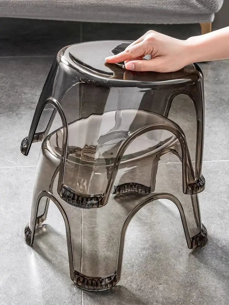 

Acrylic transparent small stool creative household coffee table bathroom children's shoe changing low stool living room