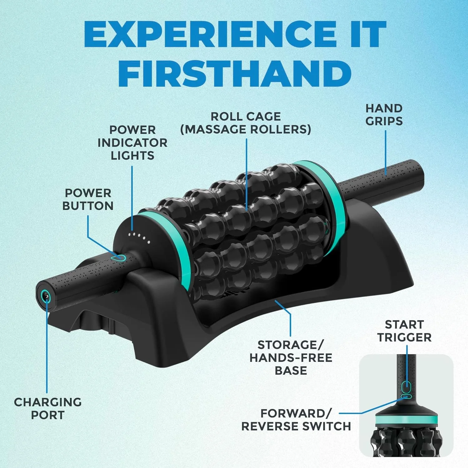 （Big disount）Whole Body Relief Deep Tissue Rolling Percussive Massager Muscle Recovery Roller Massager with Hands-Free Base
