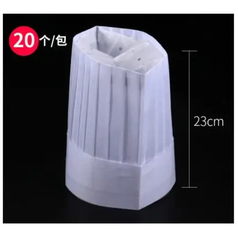 20 piece Disposable Chef Hat Hight Cap Non-woven Fabric 29cm White Restaurant Work