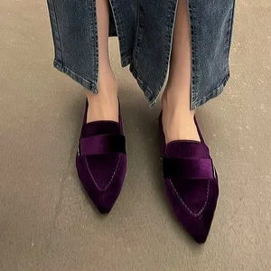 Luxury Women Velvet Moccasins Fashion pointed to and moccasins ladies 2023 Spring New Rox 10 Main Sales Mocassim Female Elegant - №8