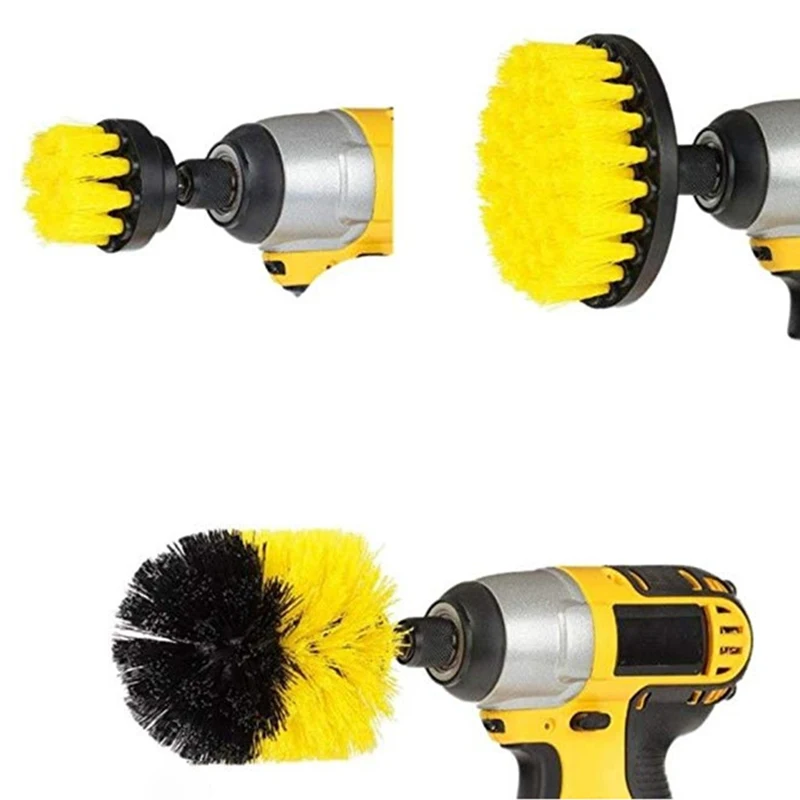 Drill Brush Attachment Set Power Scrubber Wash Cleaning Brushes Tool Kit with Extension for Clean Car Wheel Tire Glass windows