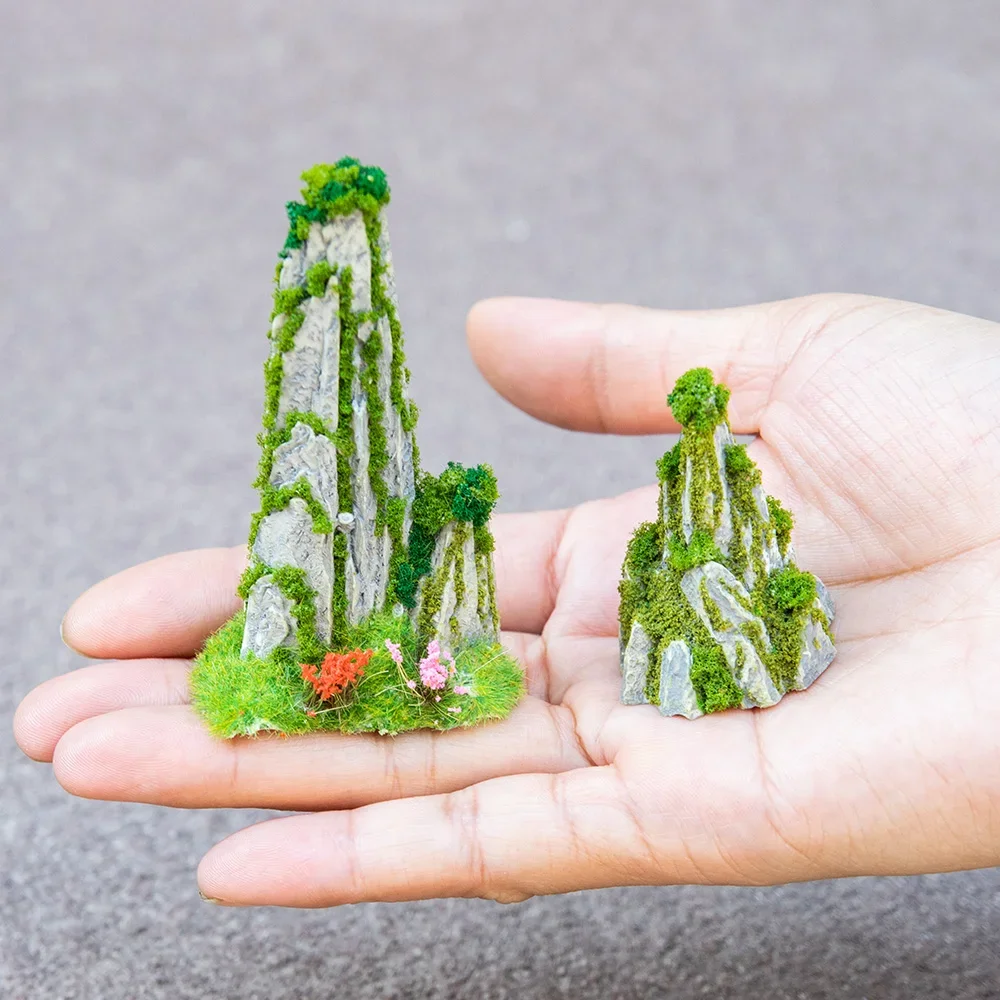 Miniature Rockery Decorative Mountain Diy Model Making Garden Ornaments Bonsai Landscaping Resin Sculptures Sandtable Layout 1pc