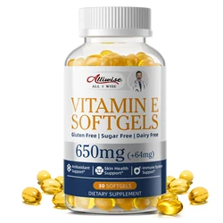 Alliwise Vitamin E Capsules for Aging Oxidative Relieve Stress Improve Rough Skin Care Increase Immune System Healthy Supplement