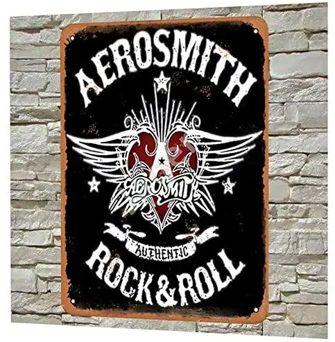 Jager Aerosmith Rock Roll Retro Metal Decor Wall Plaque Vintage Tin Sign for House Cafe Club Home Or Bar