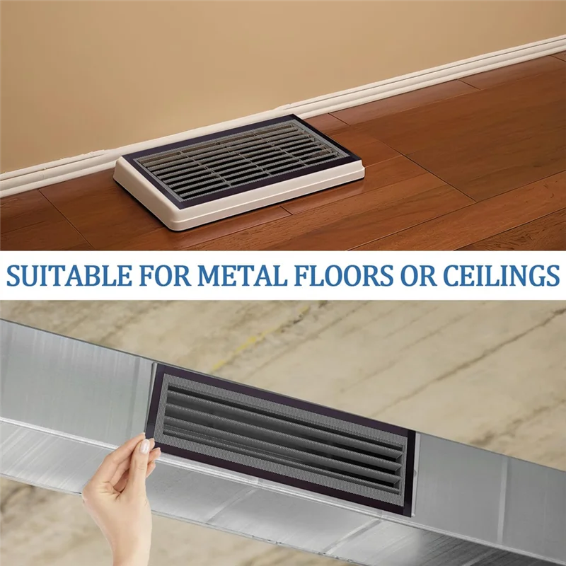 

-FQYL 16PCS Magnetic Floor Vent Covers 4X10 Lnch Airvent Filters Magnetic Floor For Homefloor Wall Ceiling Catch Debris Hair
