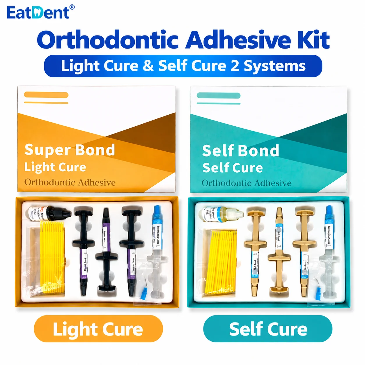 Dental Orthodontic Light Cure/ Self Cure Adhesives Braces Glue Kit Etchant Acid Gel Paste Primer For Bonding Brackets Brace
