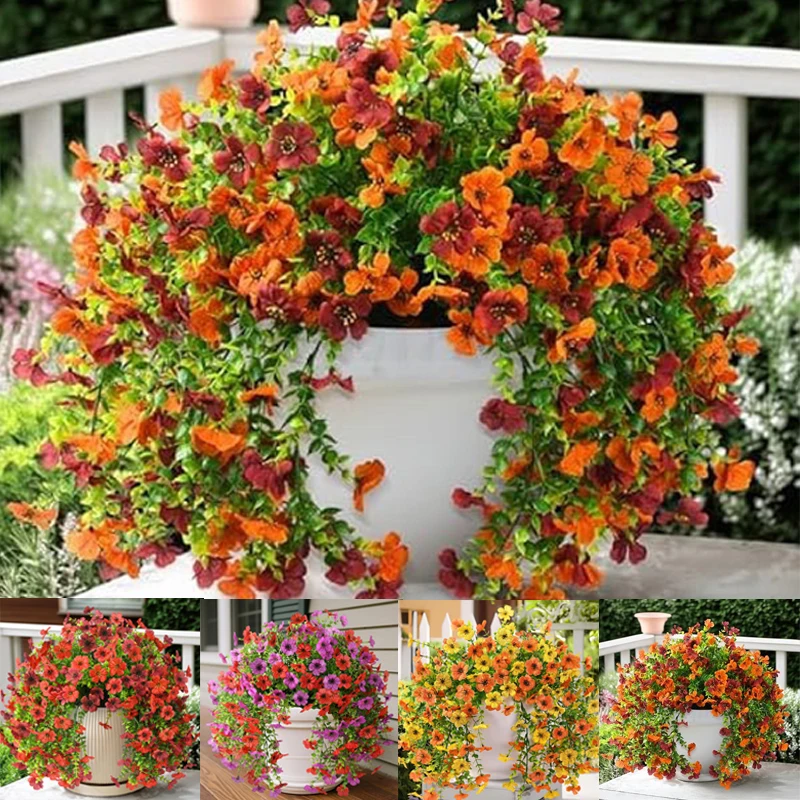 

Artificial Flowers Rattan Morning Glories Vines Outdoor Wedding Wreath Bridal Arch Home Room Yard Festival DecorDiy Garden Plant