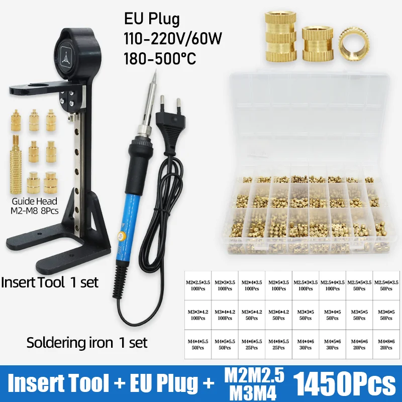 Wärmesatz-Einst eck werkzeug m2 m3 m4 m5 m6 m8 Messing gewinde einsatz mutter Lötkolbens pitze Kupfer-Embedded-Kit für den 3D-Kunststoffdruck – Detail 11