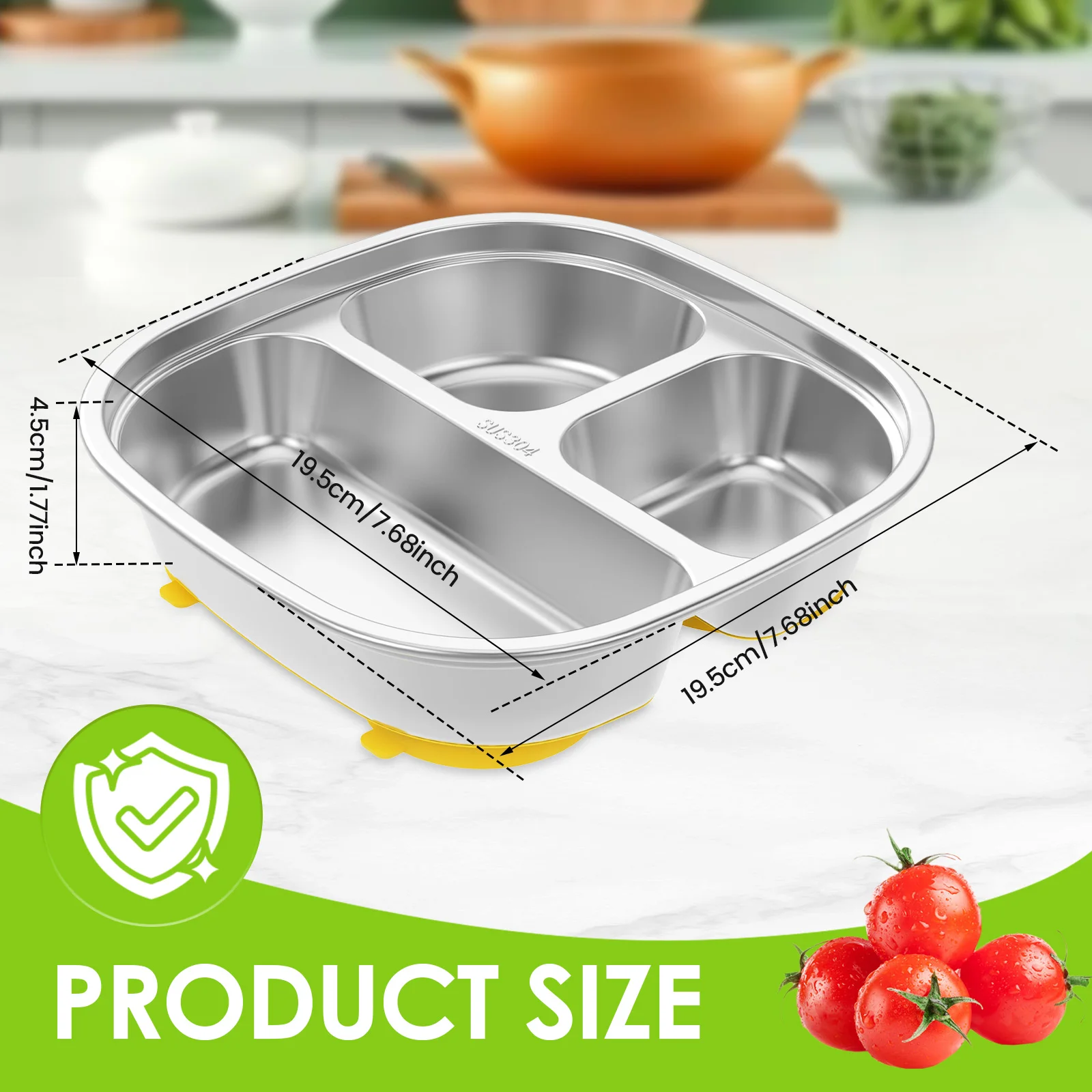 

Stainless Steel Feeding Sucker Plates Divided Designed Metal Kid Plate Safe BPA-free Tableware for children Baby Dining Plates