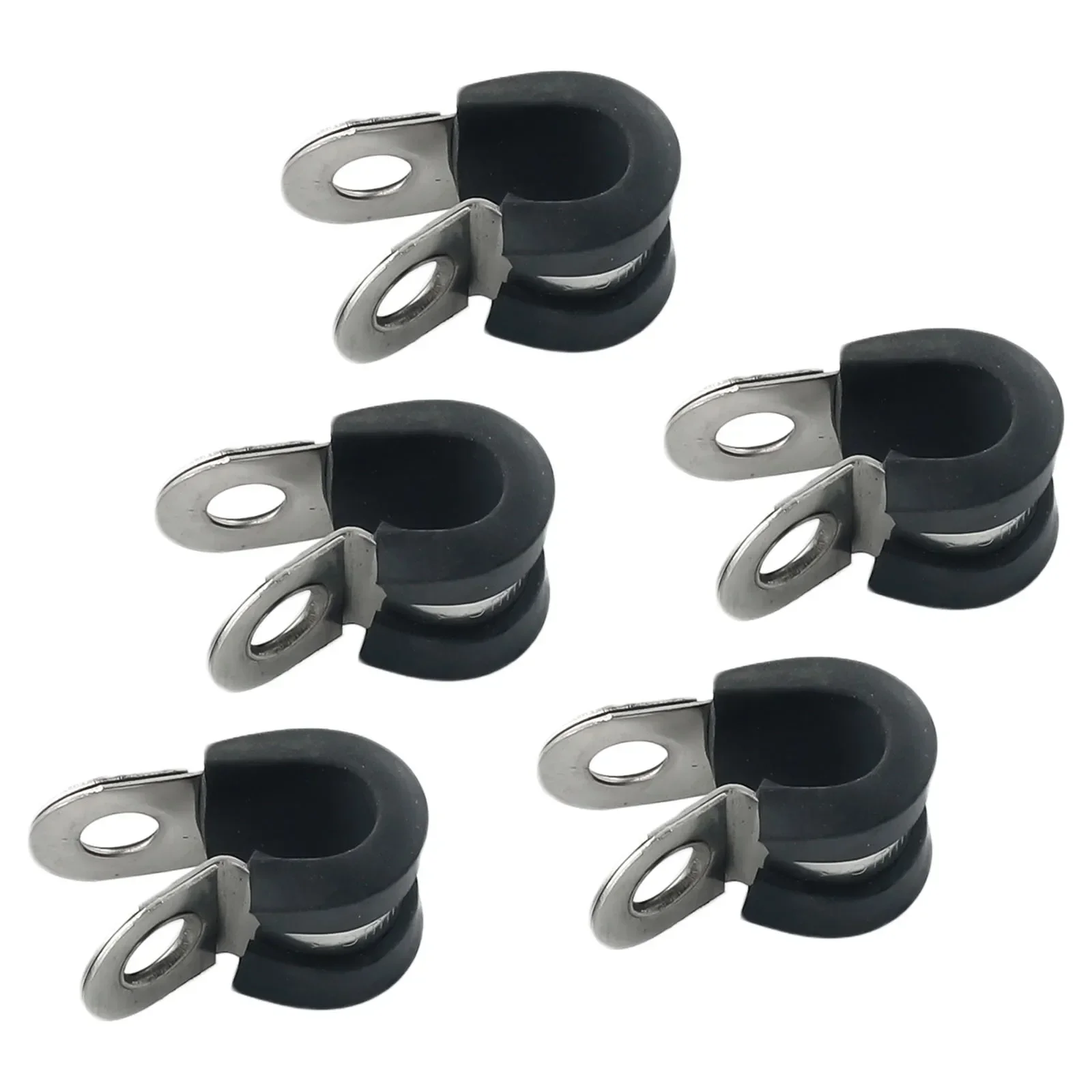 10pcs Rubber Lined P Clips Cable Mounting Hose Pipe Clamp Fixing Pipes Stainless Steel Hardware Fasteners 6mm 8mm 10mm