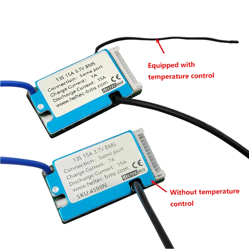 18650 BMS For Ternary lithium pack Electric bicycle Electric vehicle BMS 48V with Temperaure protection BMS 48V 13S 15A