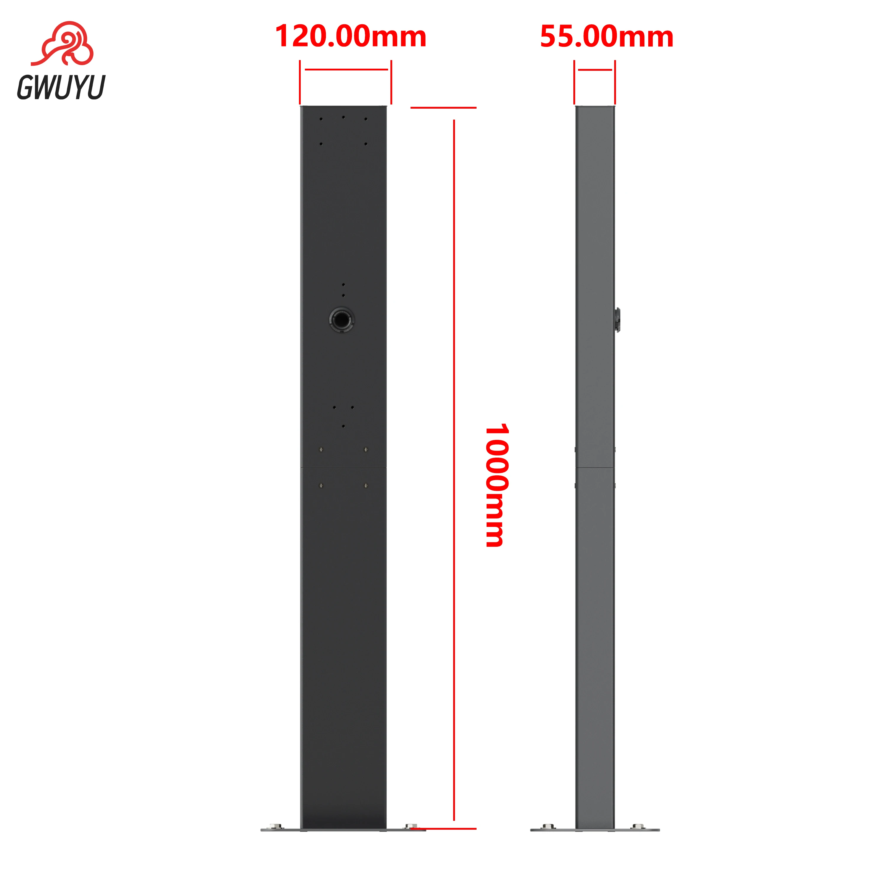 GWUYU سبائك الألومنيوم محطة شحن السيارة الكهربائية كومة آخر تستقيم آخر 1 متر الحائط لشحن السيارة الكهربائية