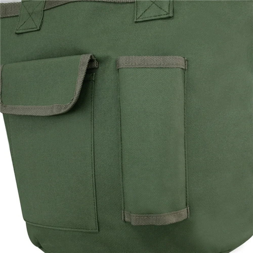 Portable Garden Tool Bag Foldable 600D Oxford Cloth Garden Tool Tote with Pockets Waterproof Bucket Tool Bag Home Gardeners