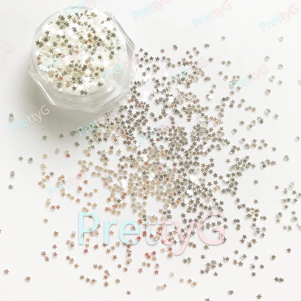 PrettyG Wholesale JM Mirror Silver Shapes Glitter High Spark Sequins Glitter For Art Craft Nail Makeup Decoration Accessories