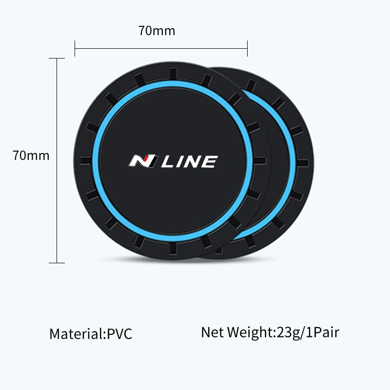 Car Anti‑spill Protection Mat Soft Silicone PVC Coaster Interior For Hyundai N Line I30 I20 IX35 I40 Tucson Getz Sonata Veloster view 2