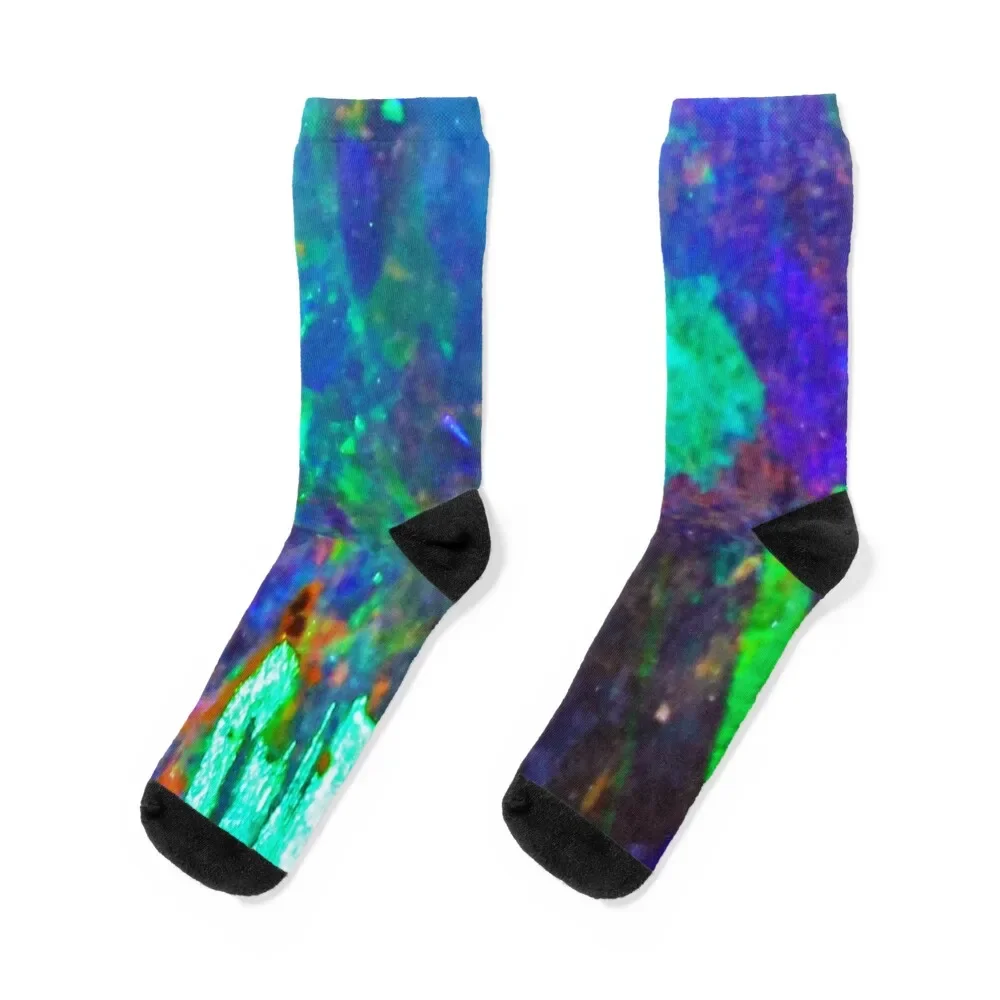 

Australian Opal Gem Pattern Socks Stockings with print bright garter Women Socks Men's