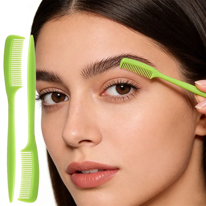 25pcs Multicolor Mini Eyebrow Comb Set Portable Fine Tooth Plastic Comb Dual Eyebrow Grooming False Eyelash Beauty Makeup Tools
