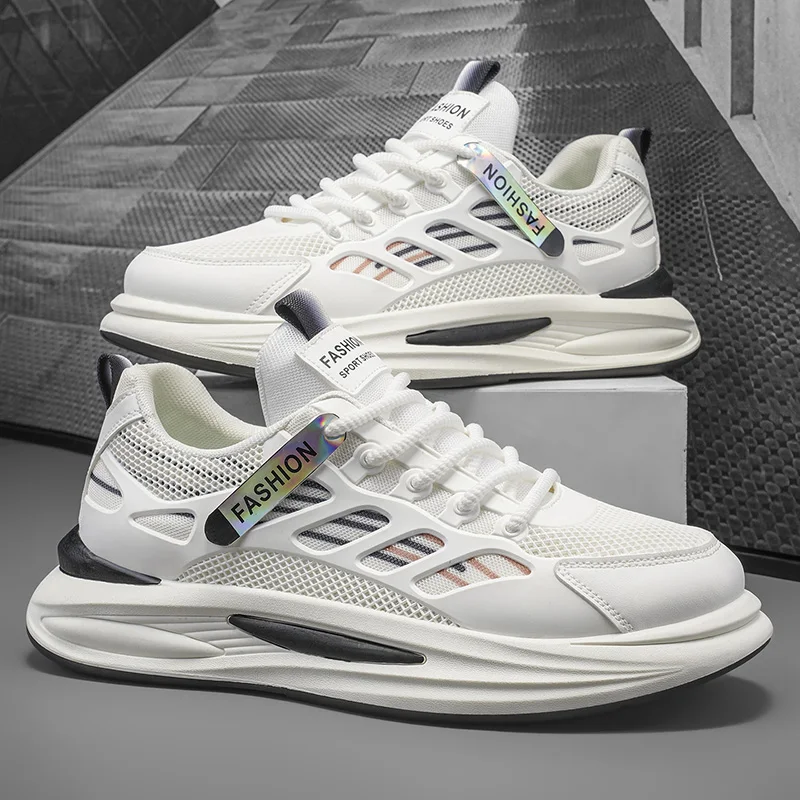 남성 운동화 패션 야외 캐주얼 신발 통기성 메쉬 스포츠 운동화 남성 가황 신발 플랫폼 테니스 신발