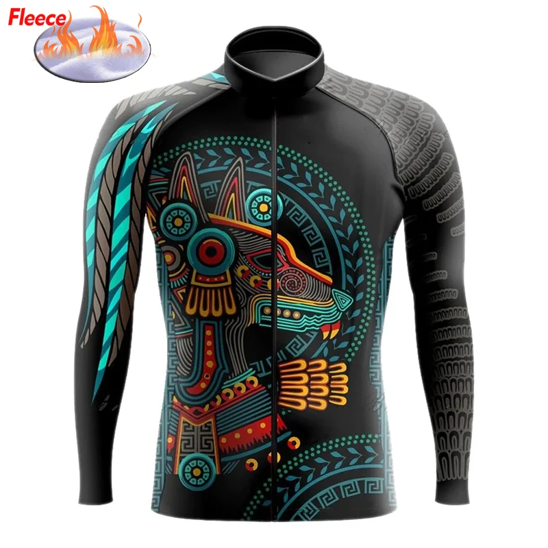 NEW Mexico Team Colorful Winter Thermal Long Sleeve Cycling Jersey Green Bike & Thin Bicycle Clothing Wear