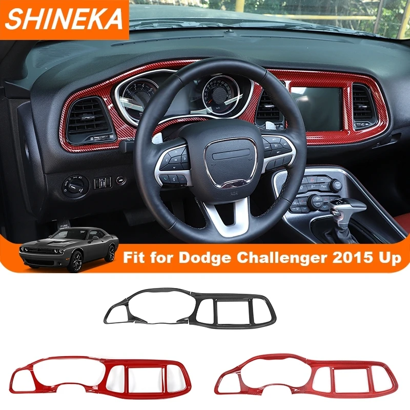 SHINEKA Car Center Console Dashboard Decoration Cover for Dodge Challenger 2015 2016 2017 2018 2019 2020 Up Interior Accessories