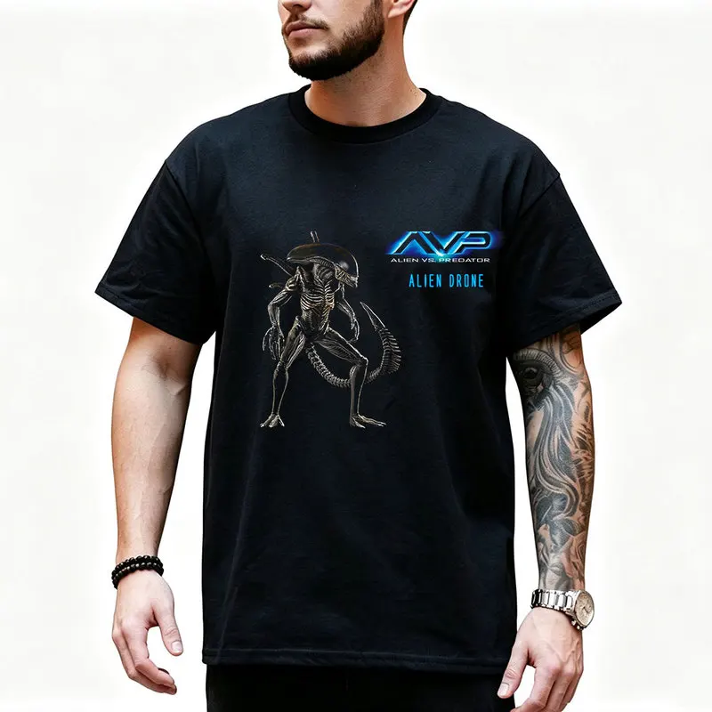 AVP Alien vs Predator Graphic T‑Shirt Xenomorph Yautja 80s Sci‑Fi Horror Movie Tee Unisex Short Sleeve Fan Gift Streetwear Tops