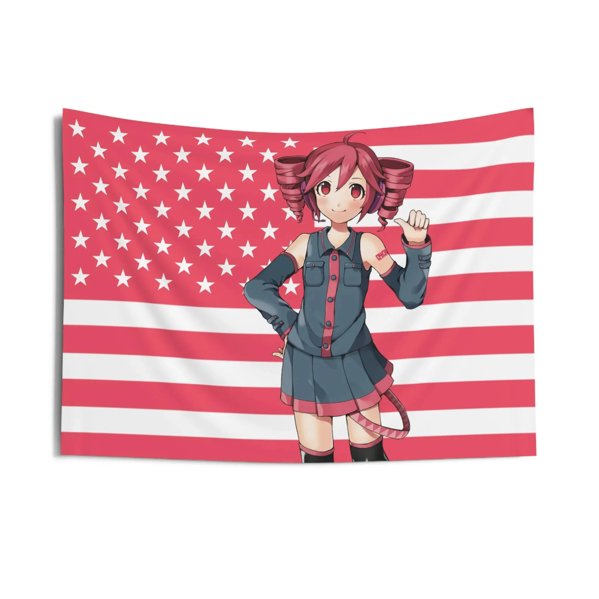 2025 American flag Teto Synthesizer Anime Wallpaper Tapestry Dormitory Bedhead Background Tapestry Anime Background Decoration