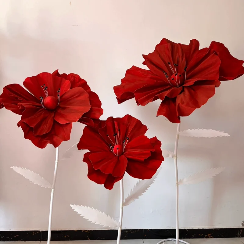 

New wedding decorations lead Yumeiren silk screen flower stage pole foam flower decorative window display props