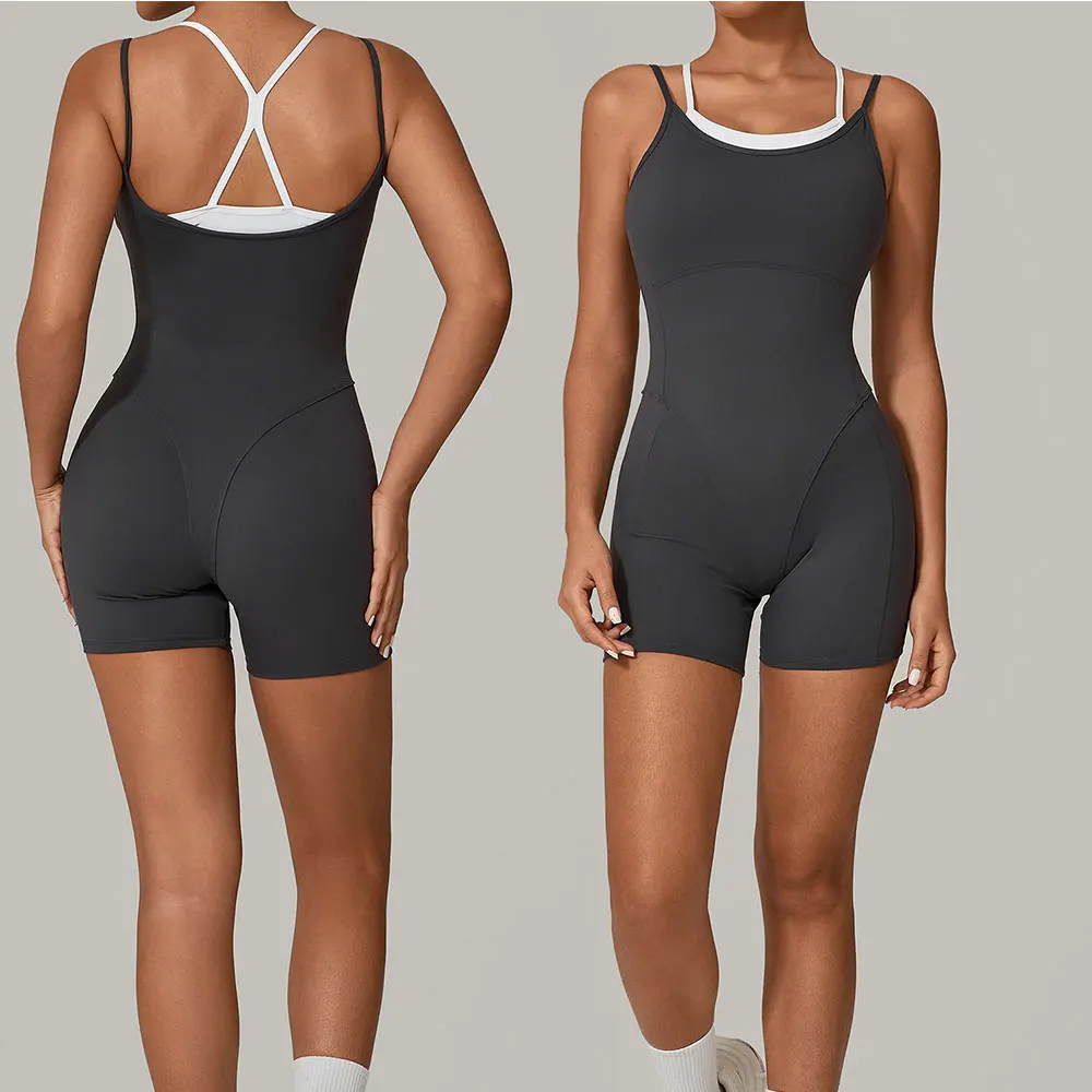 2026 Workout Jumpsuit Sports Overalls Women Rompers Gym Clothing Running Fitness Suits Gym Tracksuit Short Sportswear Yoga Set