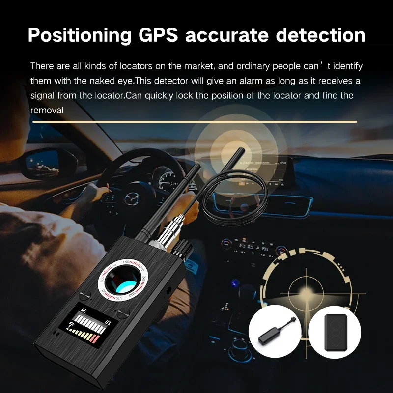 Wireless Detector 1-12000（MHz Multi function jammer signal blocker Anti-spy Camera GSM Audio GPS Signal lens RF Tracker Detect