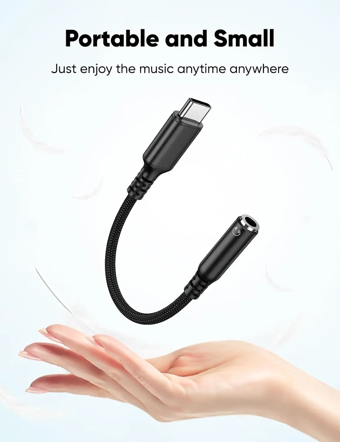 USB C to 3.5mm Audio Aux Jack Cable Type C to 3.5mm Aux Headphone Stereo Cord USB C to Aux Audio Dongle Cable Cord