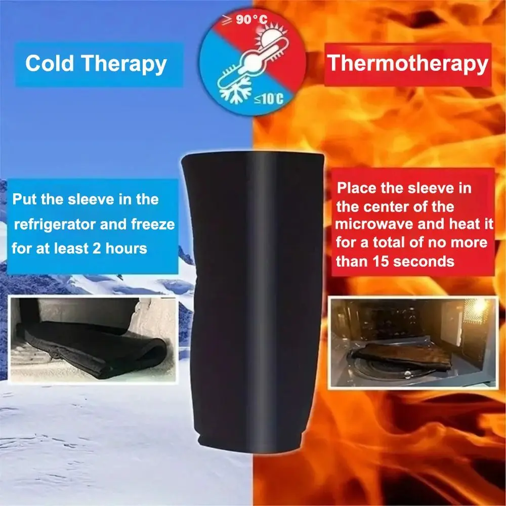 

New Reusable Gel Ice Sleeve Black Multipurpose Ice Pack Hot Cold Pack Elbow Knee Ankle