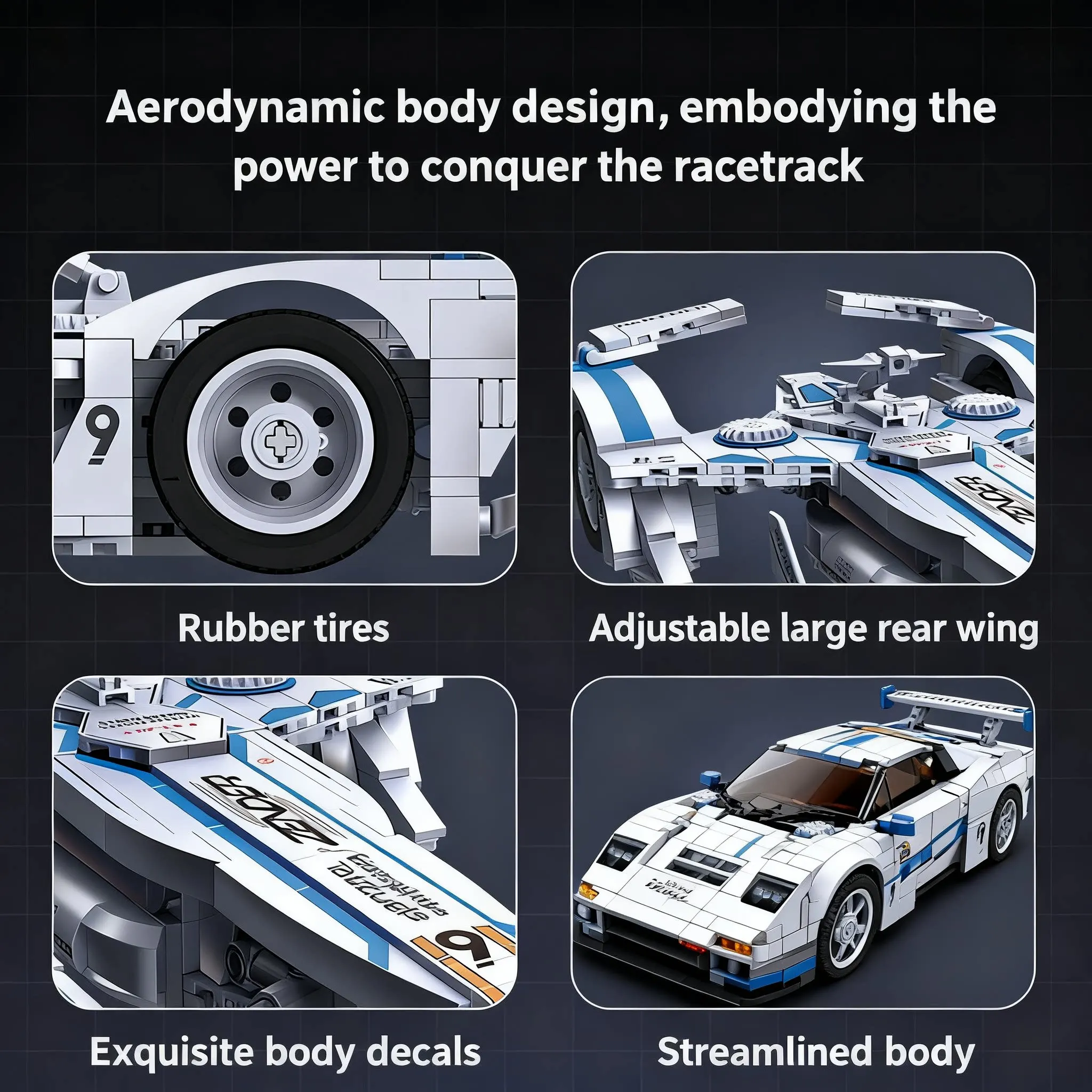 NEW Speed Racing Car Brick Model Creative Deformable Formula Vehicle Building Blocks Ornament Assemble Toy Gifts For Kids Adults