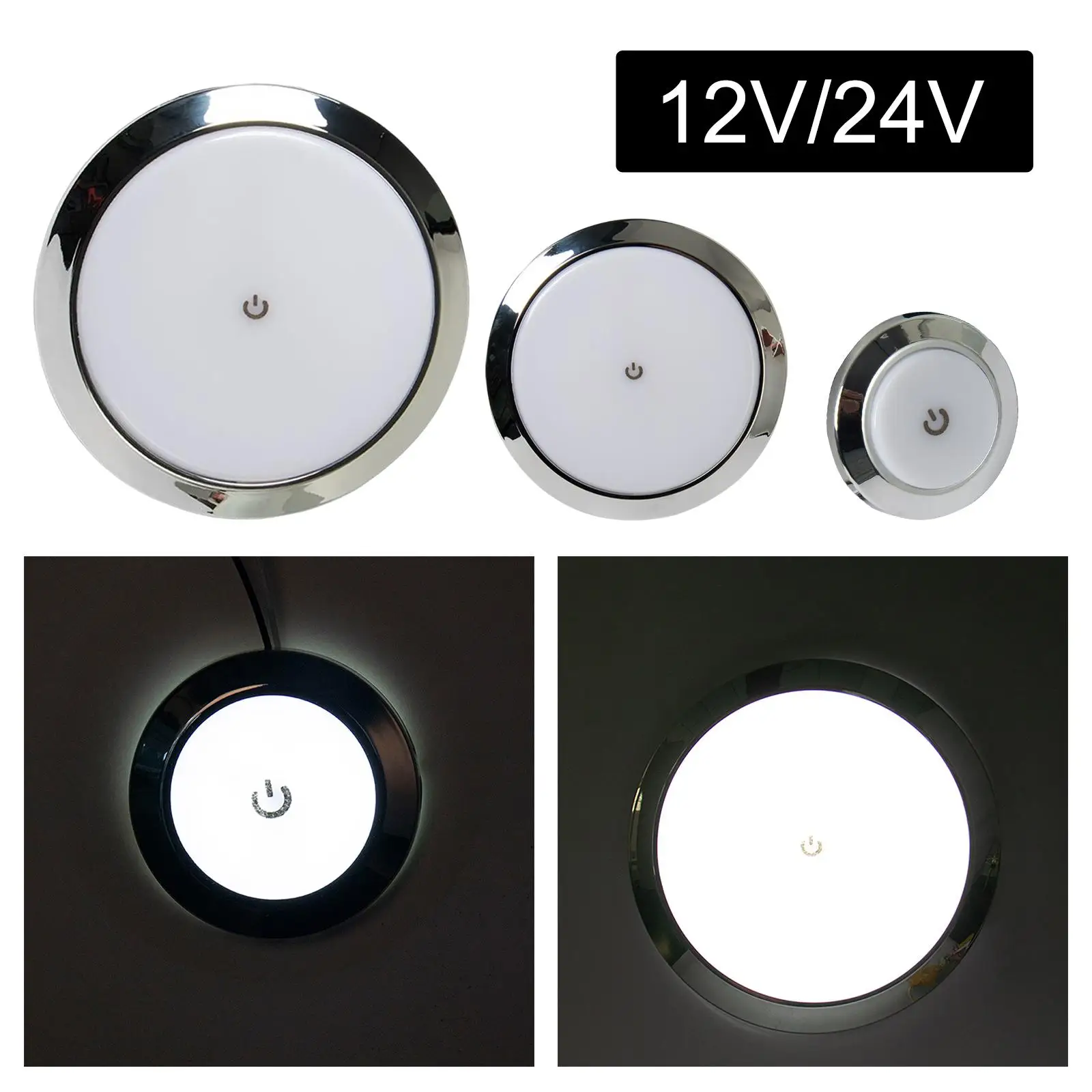 Painel de luz LED para teto interior do carro com interruptor de controle de toque adequado para caravana