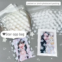Bolsa autoadhesiva transparente de estrella INS coreana, paquete de tarjeta de fotos de 3 pulgadas, decoración de bolsillo, 50 piezas, Kpop Idol