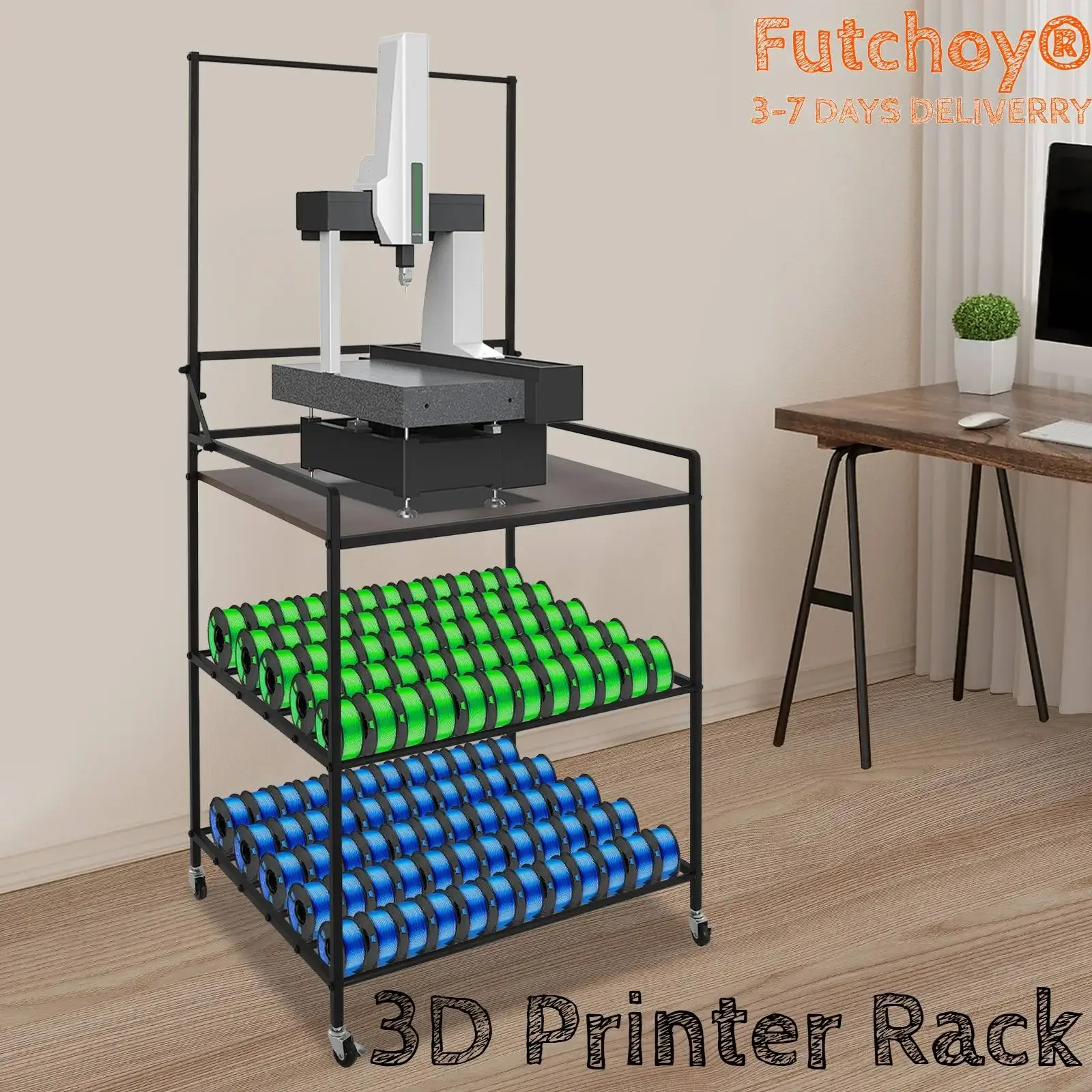 

Стойка для 3D-принтера, подставка для печати на колесиках, тележка-держатель для катушек накаливания с колесами в кабинете, студийной библиотеке, офисе, чтобы хранить книгу