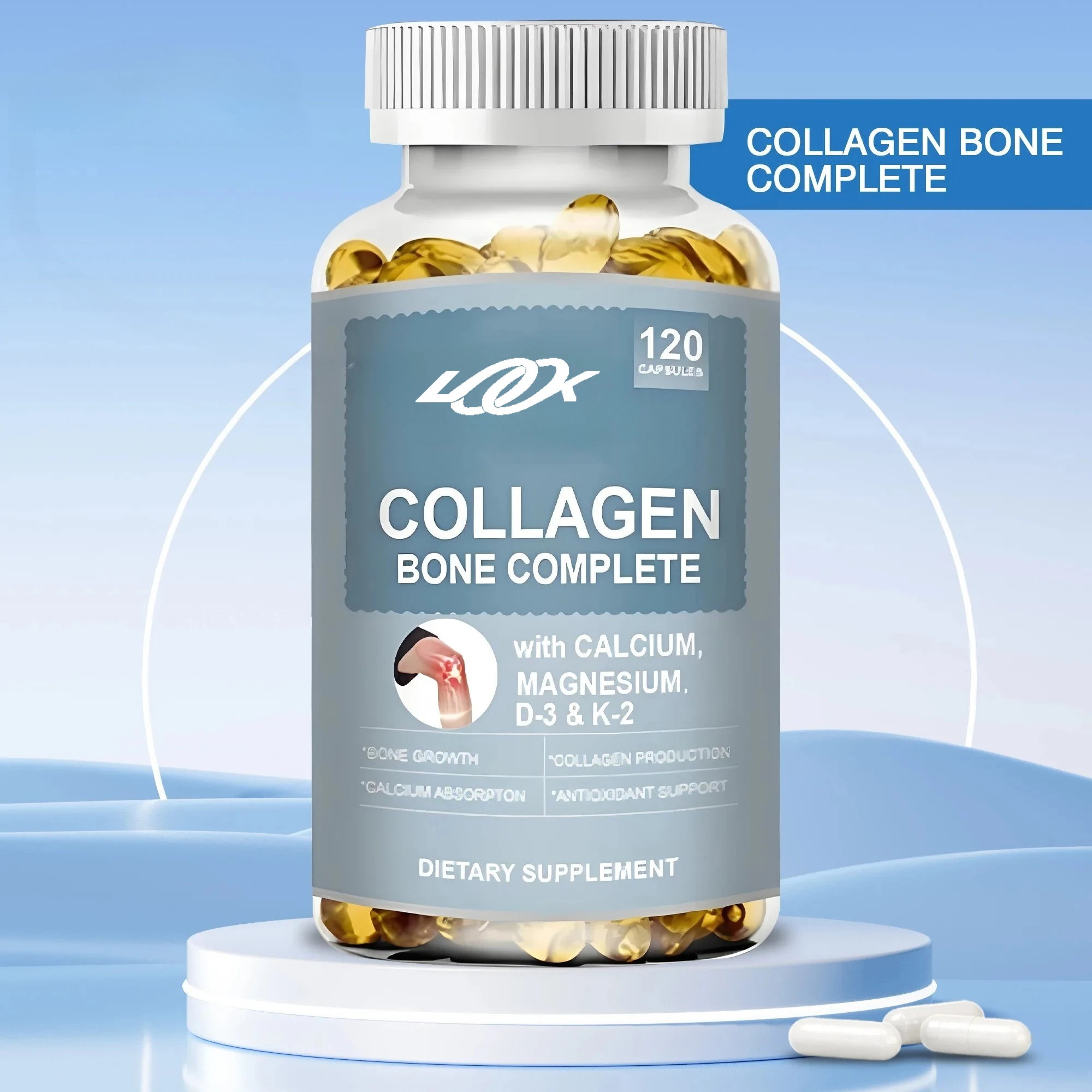 Collagen Bone Complete Capsules - Antioxidant, Support Collagen Production, Promote Calcium Absorption, Bone Growth