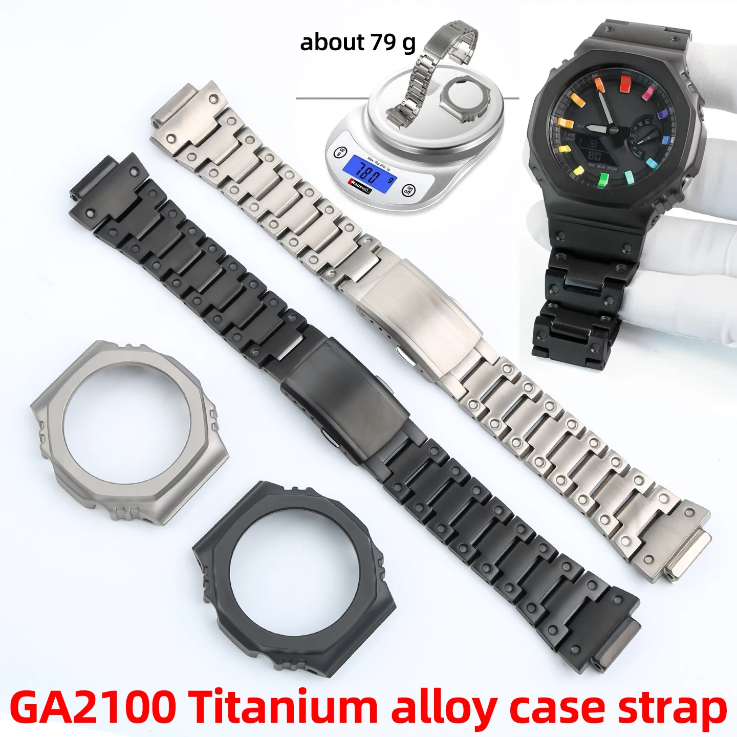 

Комплект для модификации GA2100: титановый корпус и ремешок для Casio G-SHOCK GA2100, GA2110, GA-B2100, металлический безель, замена ремешка, аксессуары для часов.