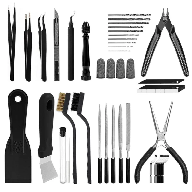 Black 50/62 pcs3d printer tool kit 3D printing accessories nozzle cleaning model processing tool