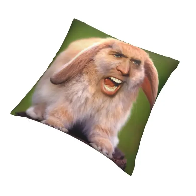 Nordic Style Nicolas Cage Rabbit Throw Pillow Case Home Decorative Custom Funny Meme Cushion Cover 45x45 Pillowcover for Sofa