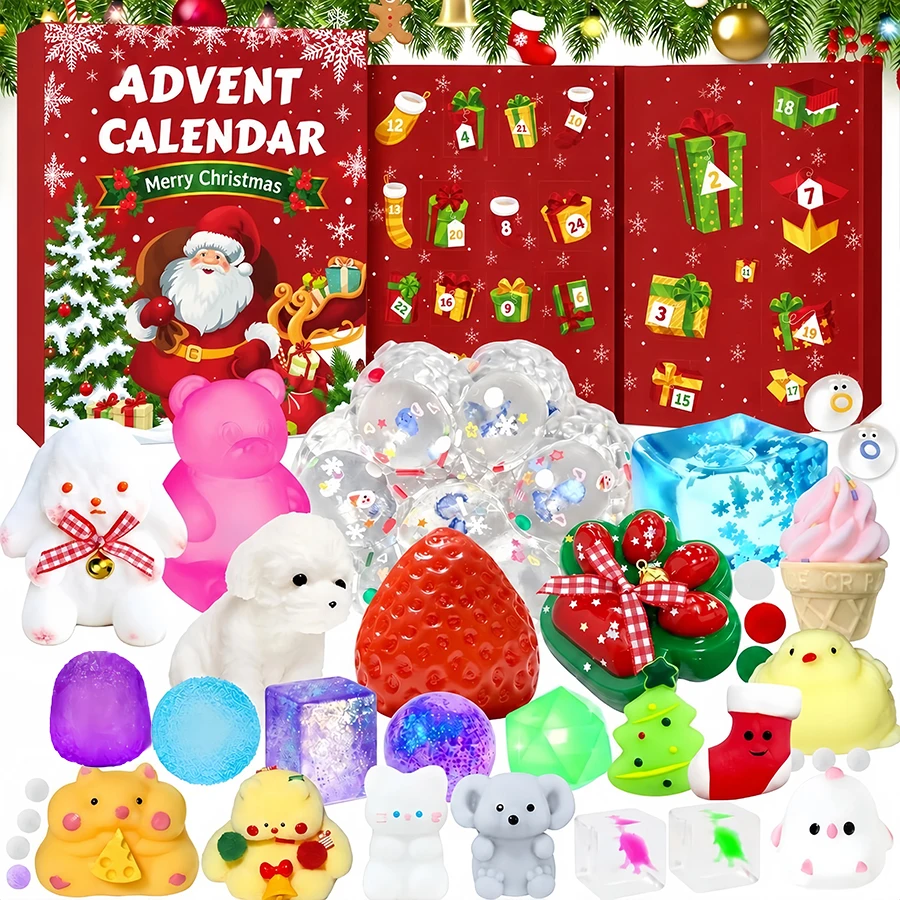 26Pcs Soft Squishy Fidget Toy Surprise Blind Box, Random Styles & Colors, Stress Relief Squeeze Toys, Gift for Kids