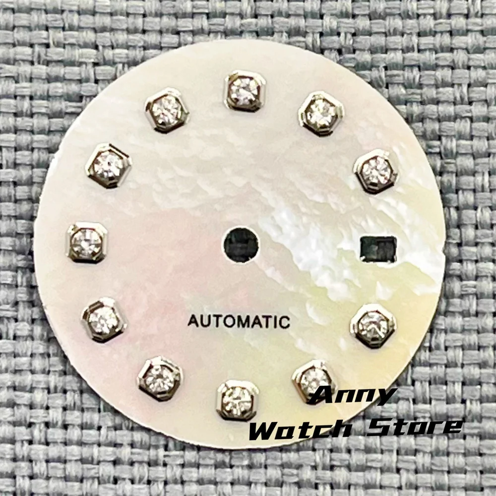 20.5mm Watch Dial For 26mm Ladies Watch Sunburst Black Gray White Mother Pearl Dial Diamond Fit NH05A NH05 Automatic Movement