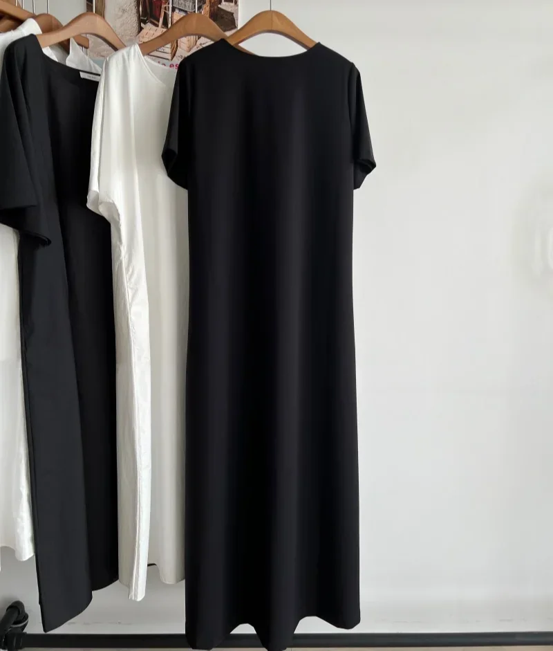 Summer Long Dresses Extravagant Style Minimalist Silhouette Design Sense Black Dress